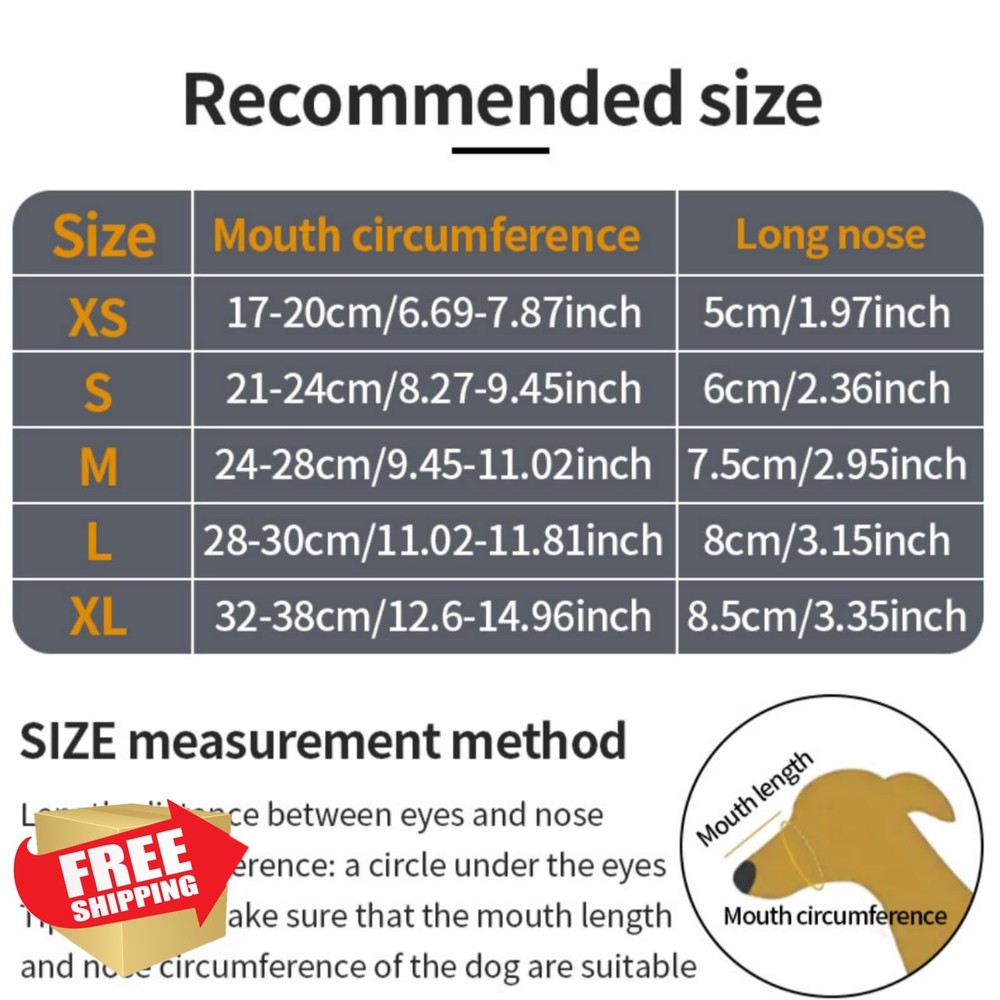 Dog Muzzle, M, Soft Mesh, Adjustable, Prevents Biting/Chewing