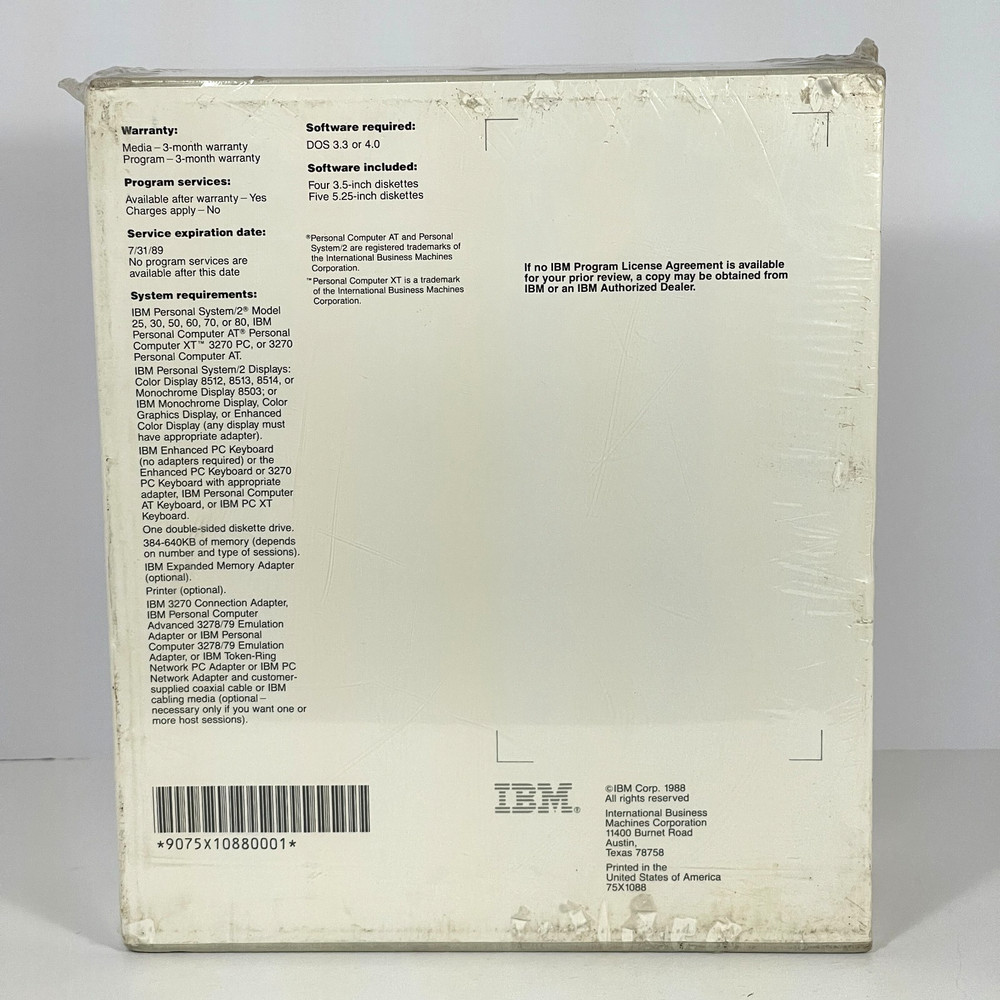 SEALED 1988 IBM 3270 Workstation Program Version 1.1 - 3.5" & 5.25" diskettes