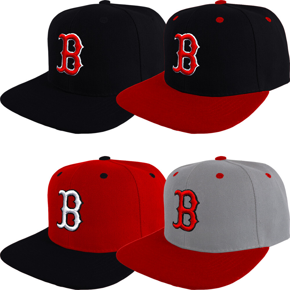 Boston Red Sox Snap Back Cap Hat Embroidered Men Adjustable Flat Bill