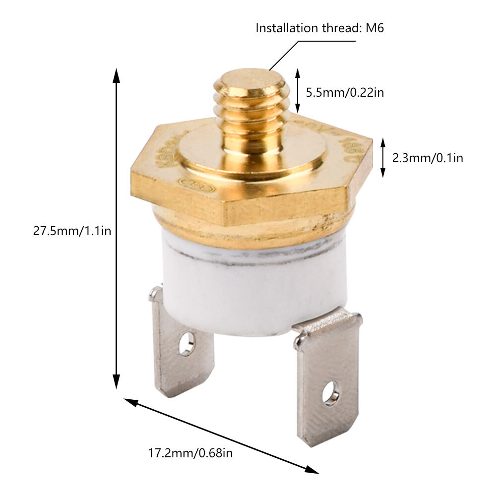 20PCS M6 185℃ Temperature Control Switch 10A Automatic Thermostat Sensor