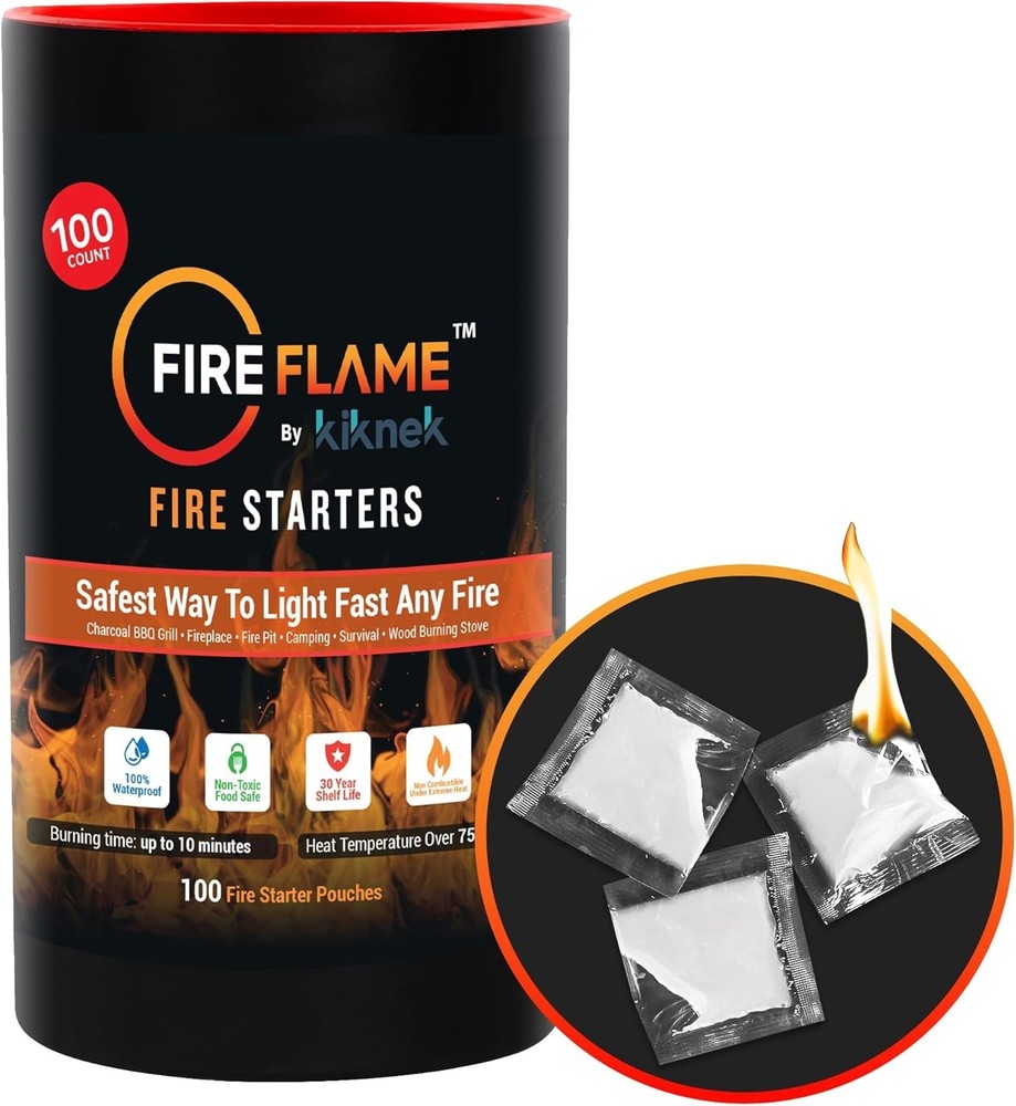 Quick Instant Fire Starter - 100% Waterproof, Odorless & Non-Toxic Fire Solution