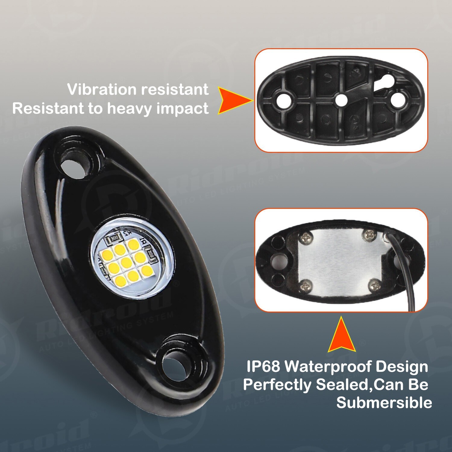 8X White LED Rock Lights Underbody Trail Rig Glow Lamp Offroad SUV Pickup Truck