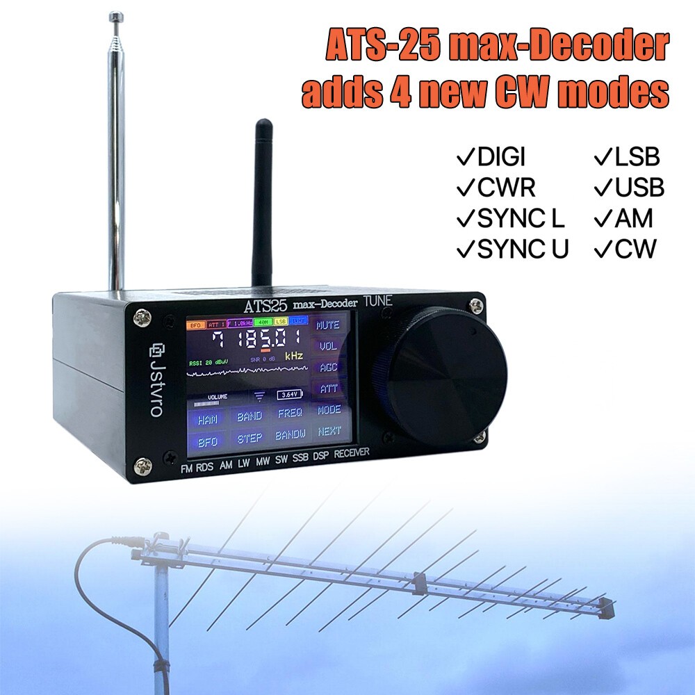 ATS25max-Decoder Si4732 Full Band Radio Rece-iver DSP SW w/ Activation Code NEW
