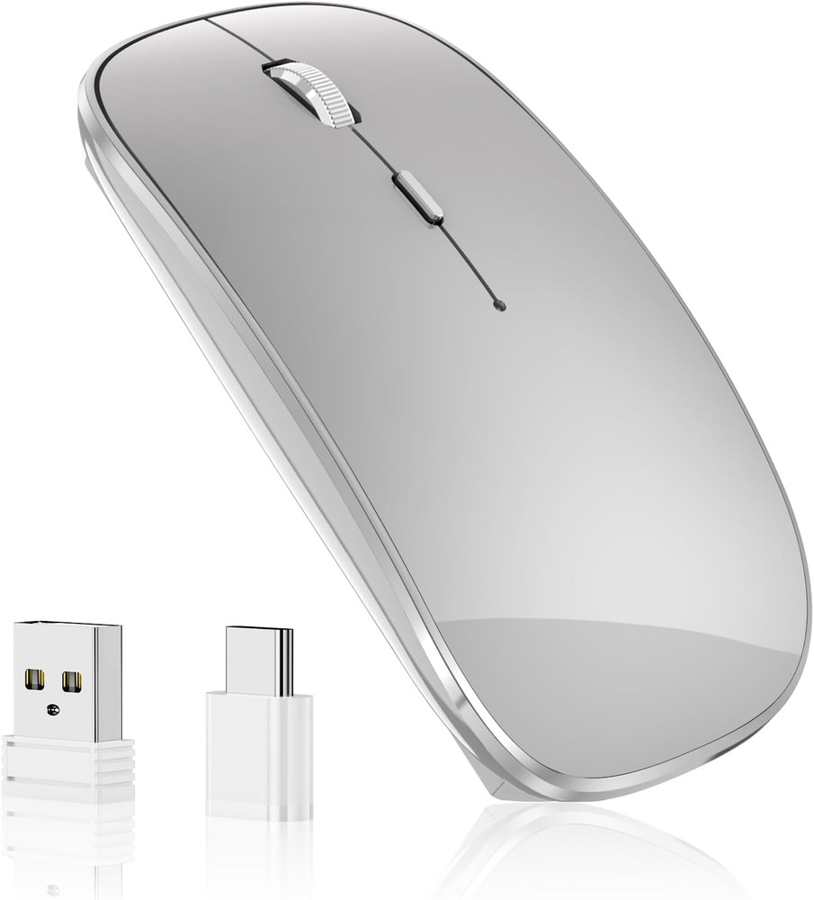 Wireless Mouse Chargeable Portable Silent USB and Type-C Dual Mode Wireless Mous
