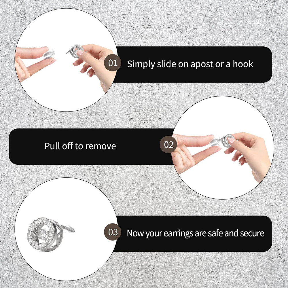 12 Styles 600 Pcs Earring Backs for Studs, Clear Plastic Earrings Hypoallergenic