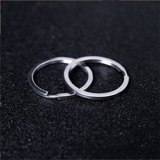 10/50 PCS Split Key Rings 15-35MM Loop Flat Surface Double Metal Hoop Key Chain