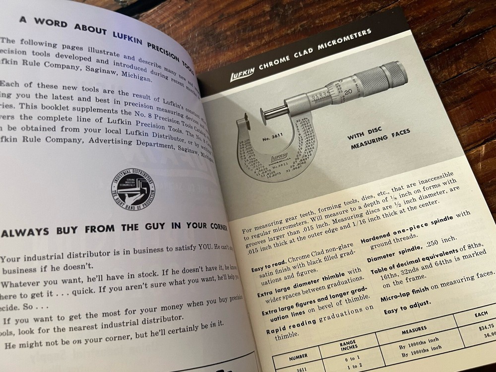 Vintage Lufkin Precision Tools Catalog