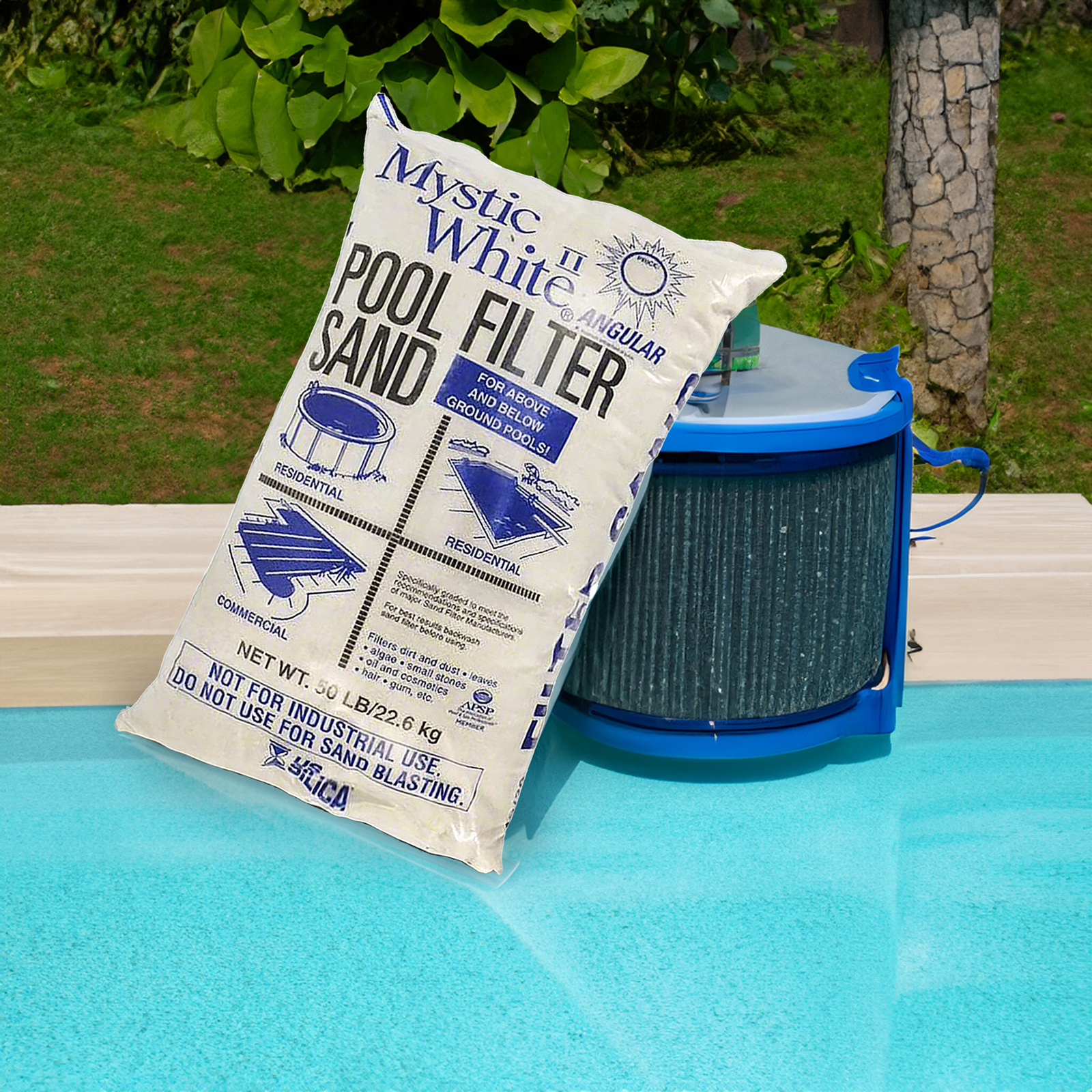 U.S. Silica 50 Pound Mystic White II Swimming Pool Filter Sand, White (2 Pack)