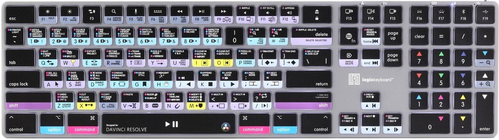 LogicKeyboard TITAN Wireless Backlit Keyboard for DaVinci Resolve - Mac