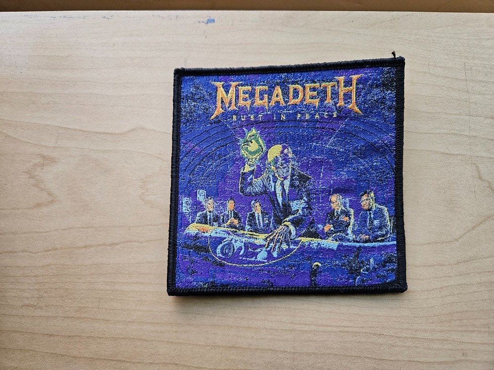 MEGADETH, RUST IN PEACE, SEW ON BLACK BORDER WOVEN PATCH