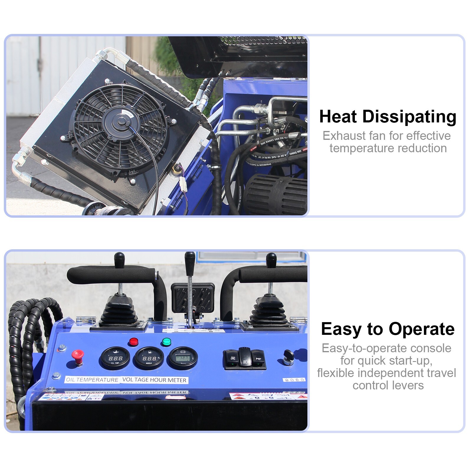 Mini Skid Steer Loader 23HP Tracked Loader 2 cylinder with 2attachment Free Ship