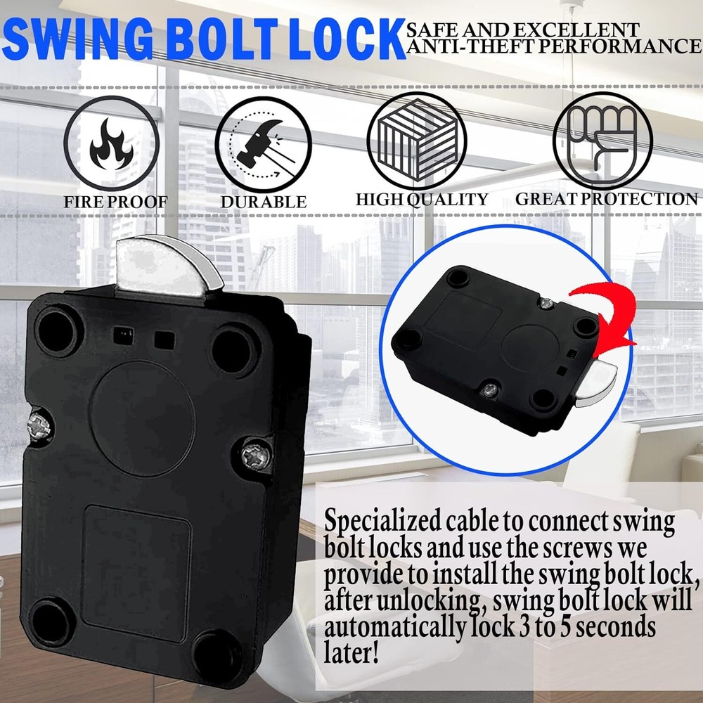 Gun Safe Lock Replacement with Swing bolt Lock Chrome Electronic Digital Keypad