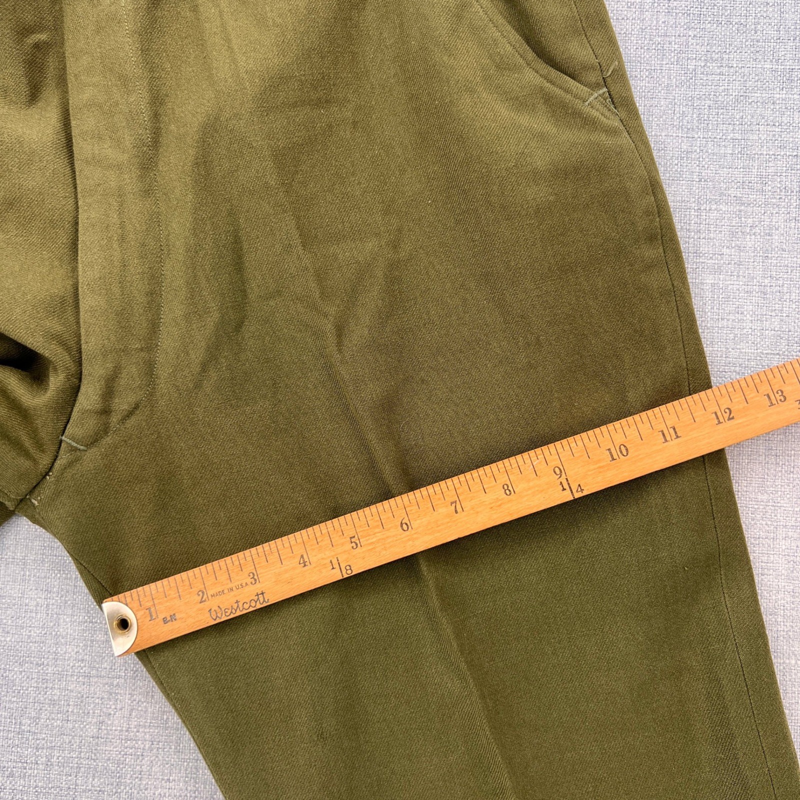 VTG 50s US Army M51 OG-108 Wool Field Trousers Men M Olive Military Workwear