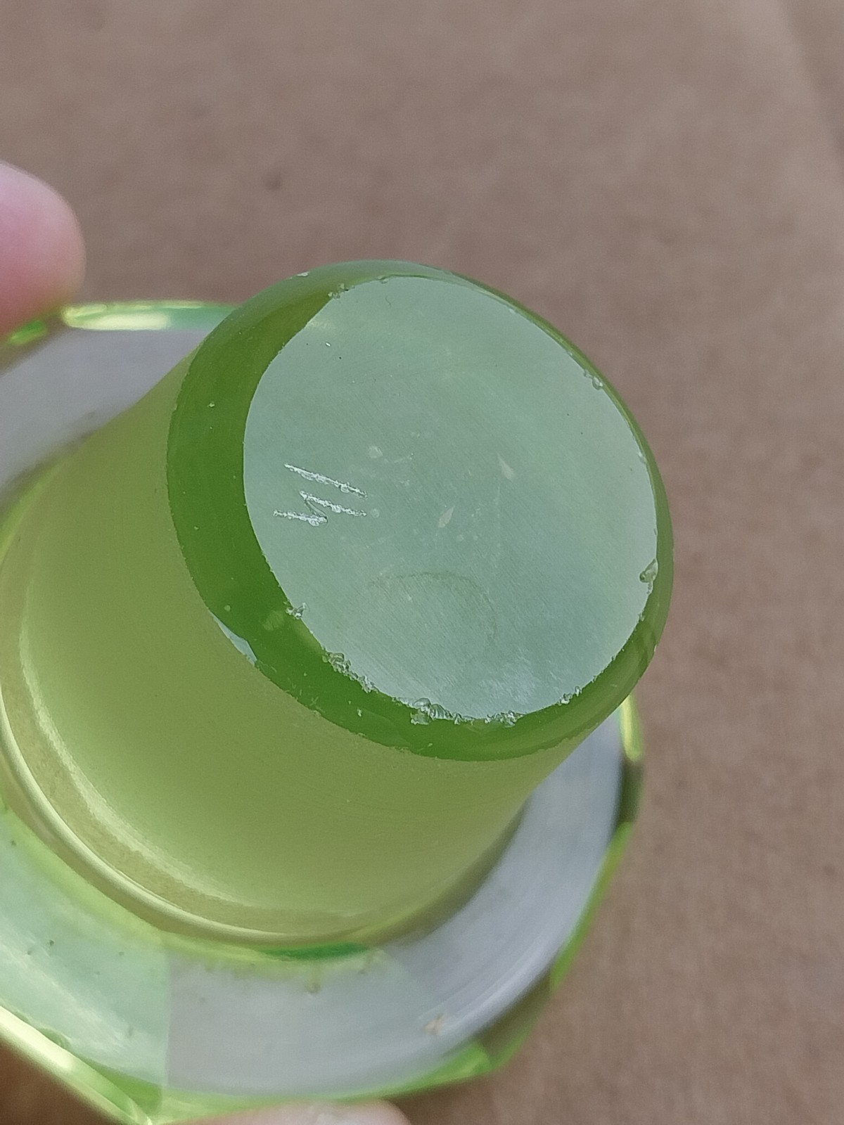 Antique Rare Uranium Glass Apothecary Chemist Pharmacy Medicine Bottle Vaseline