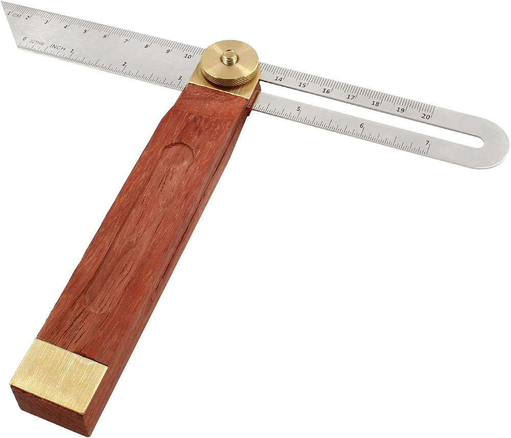 9" T-Bevel Sliding Angle Ruler Protractor, Adjustable Angle Finder Ruler Hardwoo