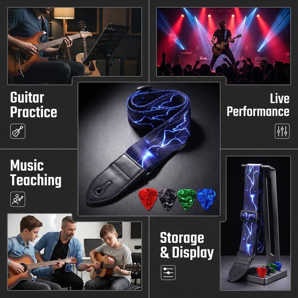 WOGOD Guitar Strap Guitar Strap-blue Light