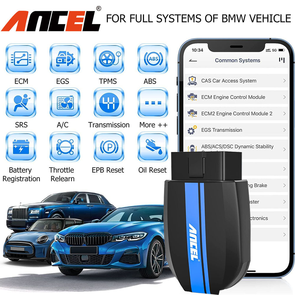 ANCEL BD300 OBD2 Scanner Bluetooth Code Reader Car Diagnostic Scan Tool For BMW
