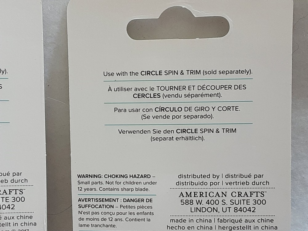 We R Memory Keepers 2 packages Circle Spin & Trim Blades 2 pack NIP