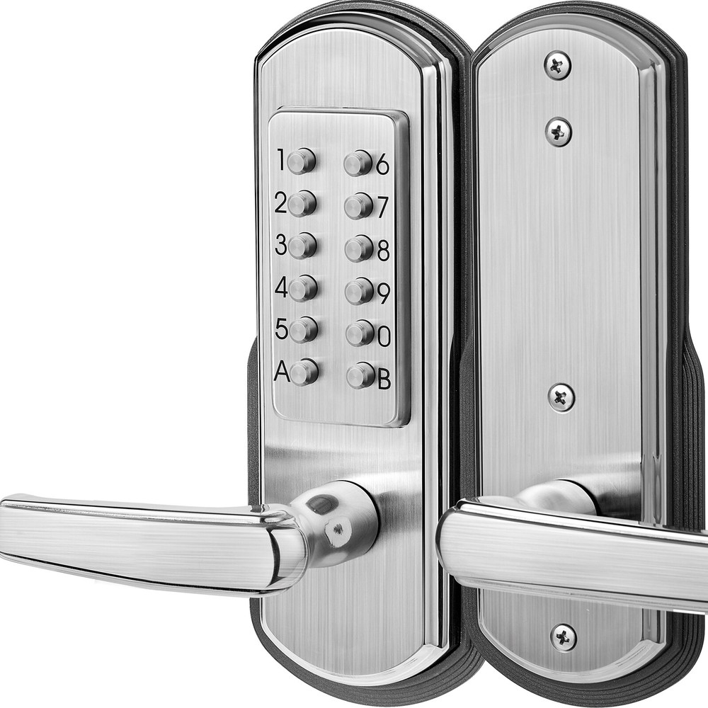 Keyless Door Lock Mechanical Push Button Digital Keypad Entry Security Door Knob