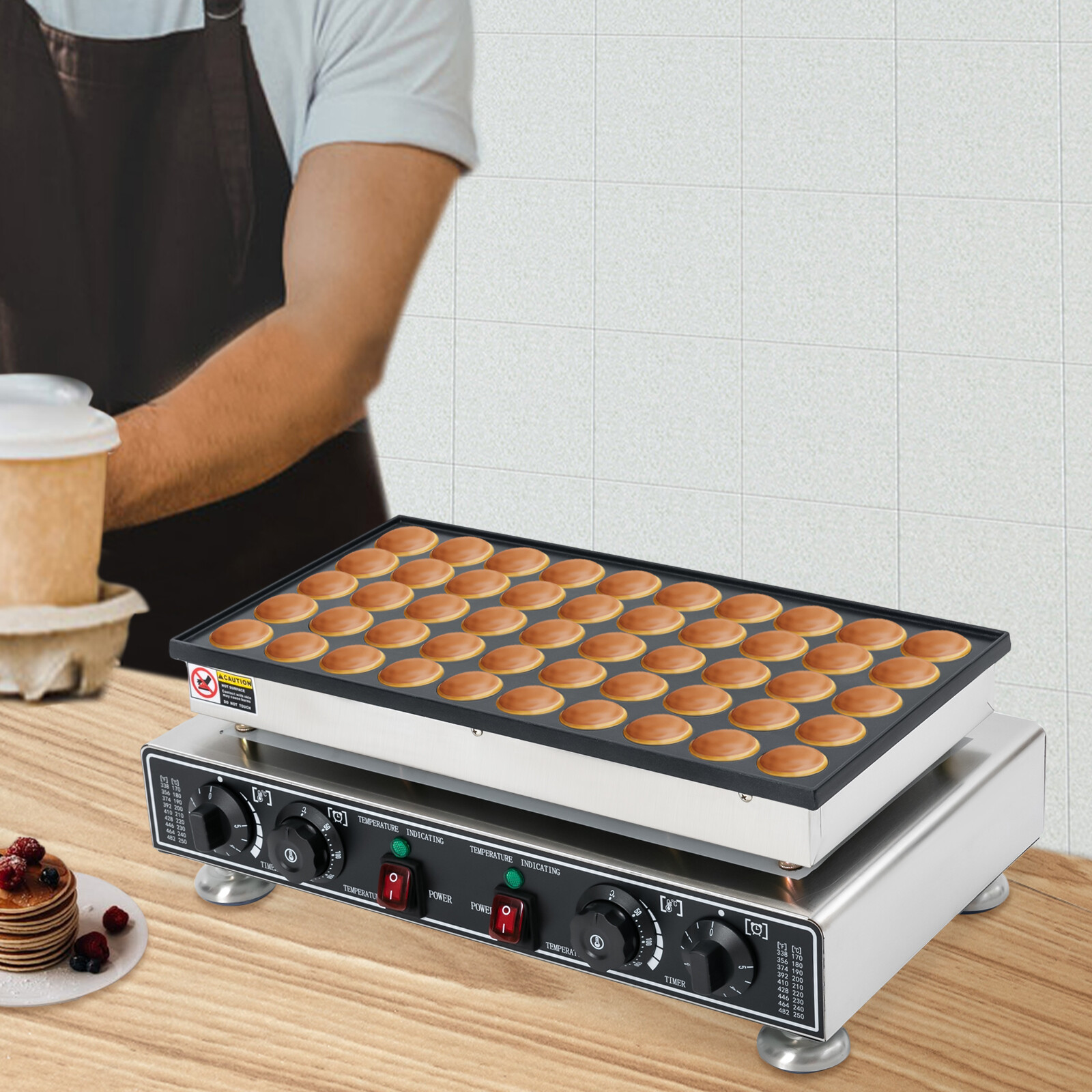 110 V 50 Hole Electric Dutch Poffertjes Mini Pancake Baker Maker Machine New