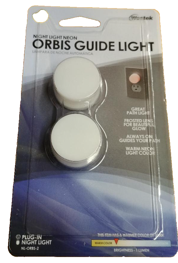 Westek Neon Night Light Continuous On Orbis Guide Light, 2 Pack NL-ORBS-2