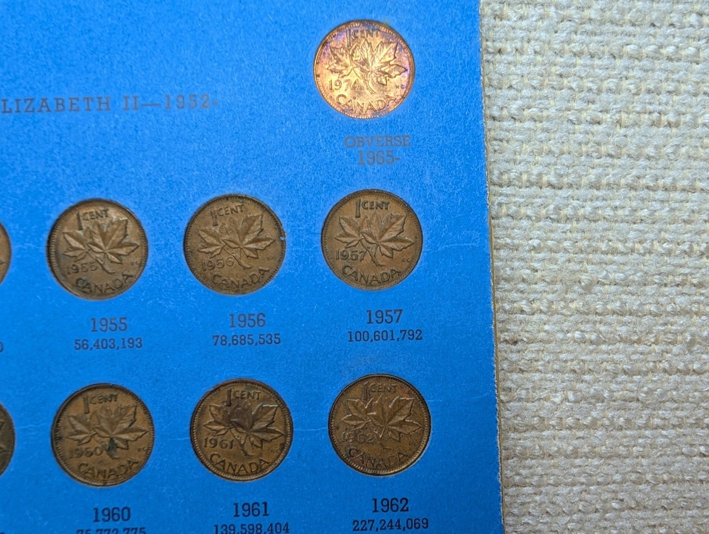 Partial Set Canada Small Cents 40 Coins Whitman Folder 260357