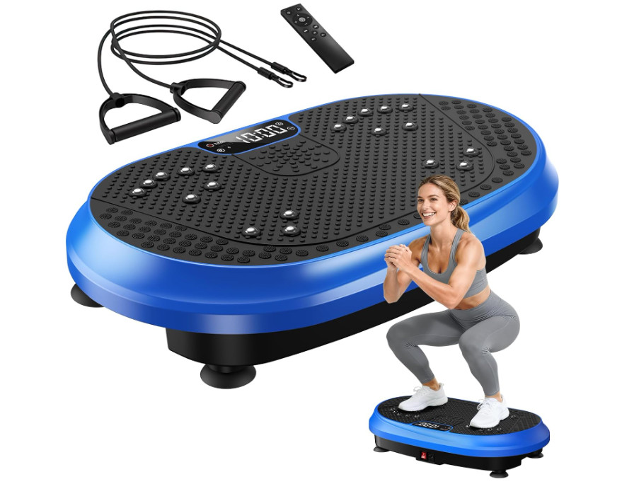 Plataforma vibratoria fitness con Bluetooth para ejercicio corporal en casa, pla