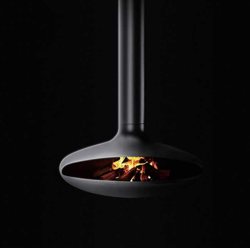 Modern Suspended/Floating fireplace. Custom Designed Fireplaces