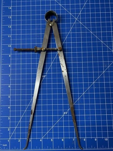 LUFKIN 42-12 Inside Caliper with Solid Nut, 12"  VINTAGE rusty