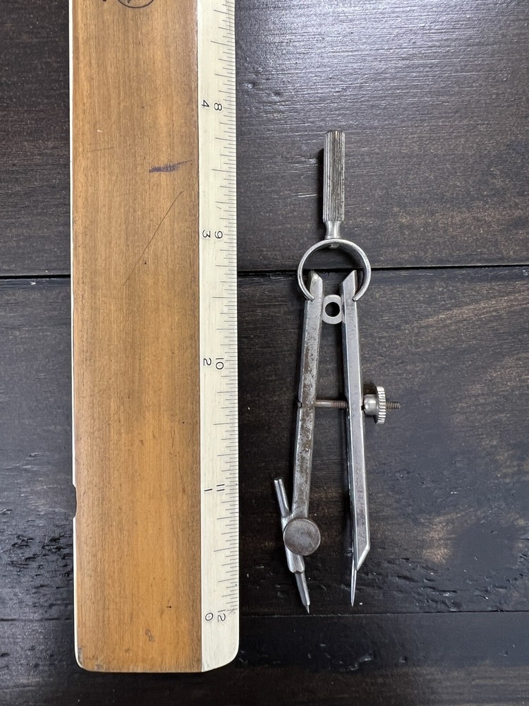 Bergen USA Bow Pivot Vintage Drafting Engineering Tool Compass Divider