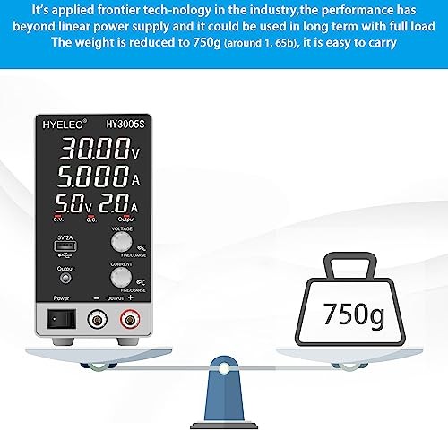 DC Power Supply Variable 30V 5A, Adjustable Switching Regulated Power Supply