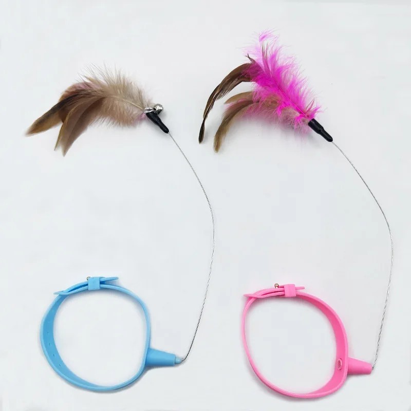 Adjustable Cat Collar Toy with Feather Teaser Interactive Pet Play Toy