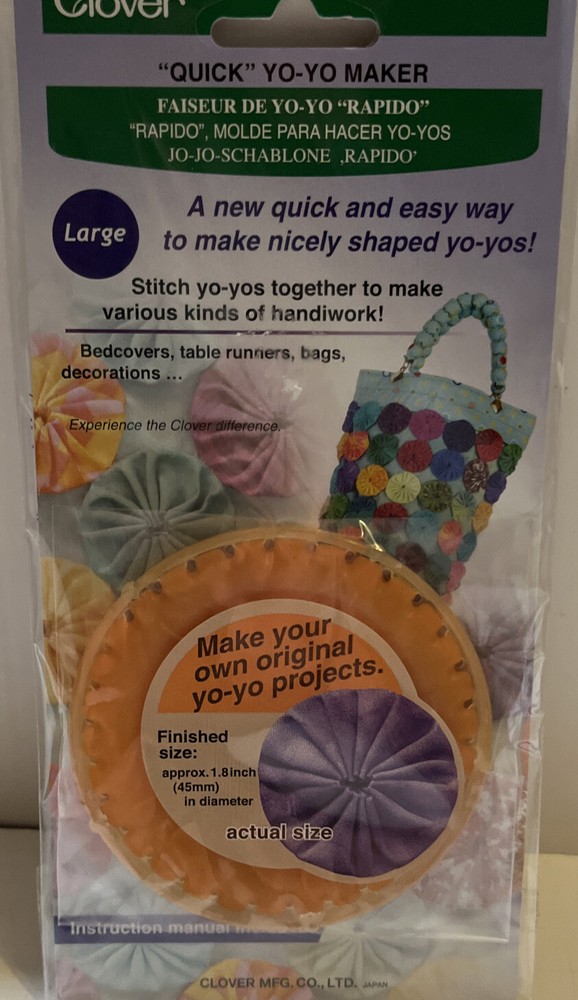 Clover "Quick" Yo-Yo Maker-Round 1-3/4" Large #8701 New Method With Instructions