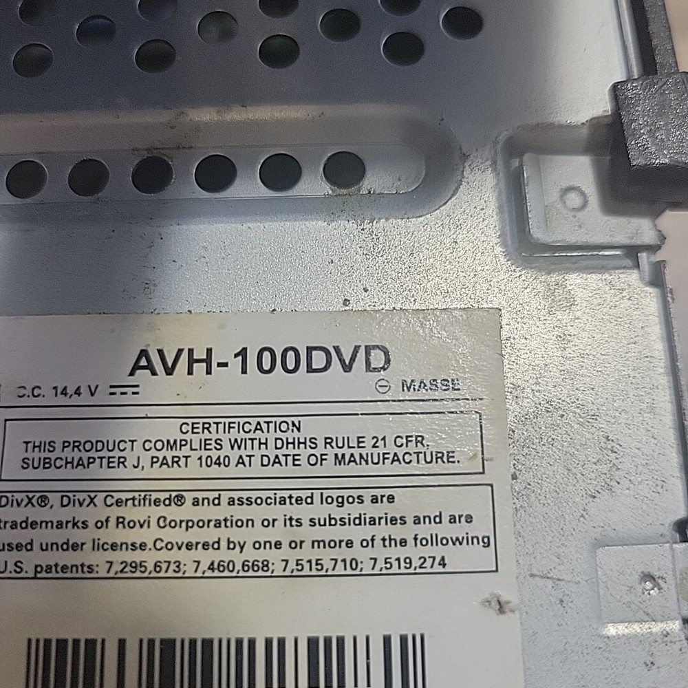 Pioneer AVH-100DVD Car DVD Player AM FM CD iPhone Android. Untested