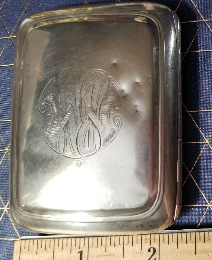 ANTIQUE STERLING SILVER T-80 CIGARETTE CASE 