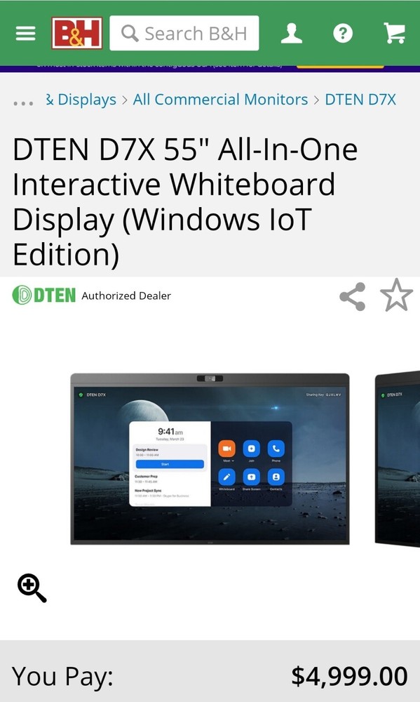 55" Dten D7X All-in-One InterActive Whiteboard Display