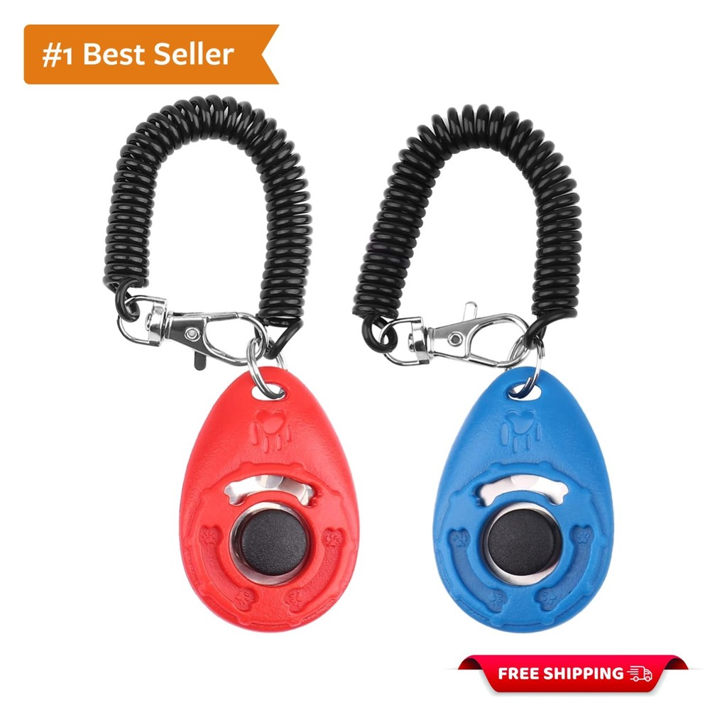 Wrist Strap Training Clicker for Pets - Perfect for Behavioral Training 2-Pack