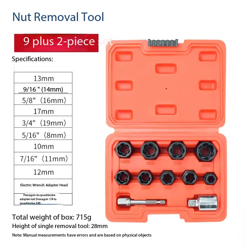 Reverse Socket Wrench for Removing Damaged or Rusted Nuts – Screw Removal Tool