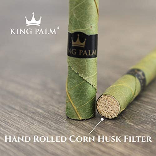 King Palm | Mini Size | Natural | Organic Prerolled Palm Leafs | 180 Rolls