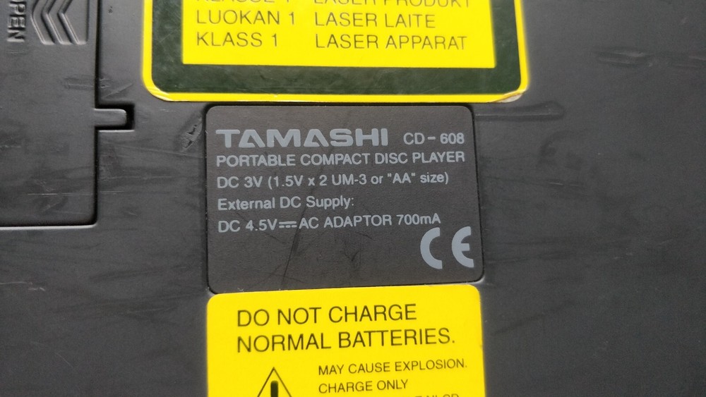 TAMASHI CD608 Portable CD Player Digital Audio Compact Disc Stereo - Error