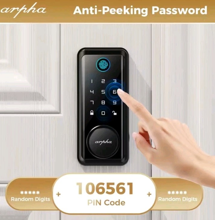 Arpha Smart Lock D601 Fingerprint Keyless Deadbolt Lock Multiple Entry Method