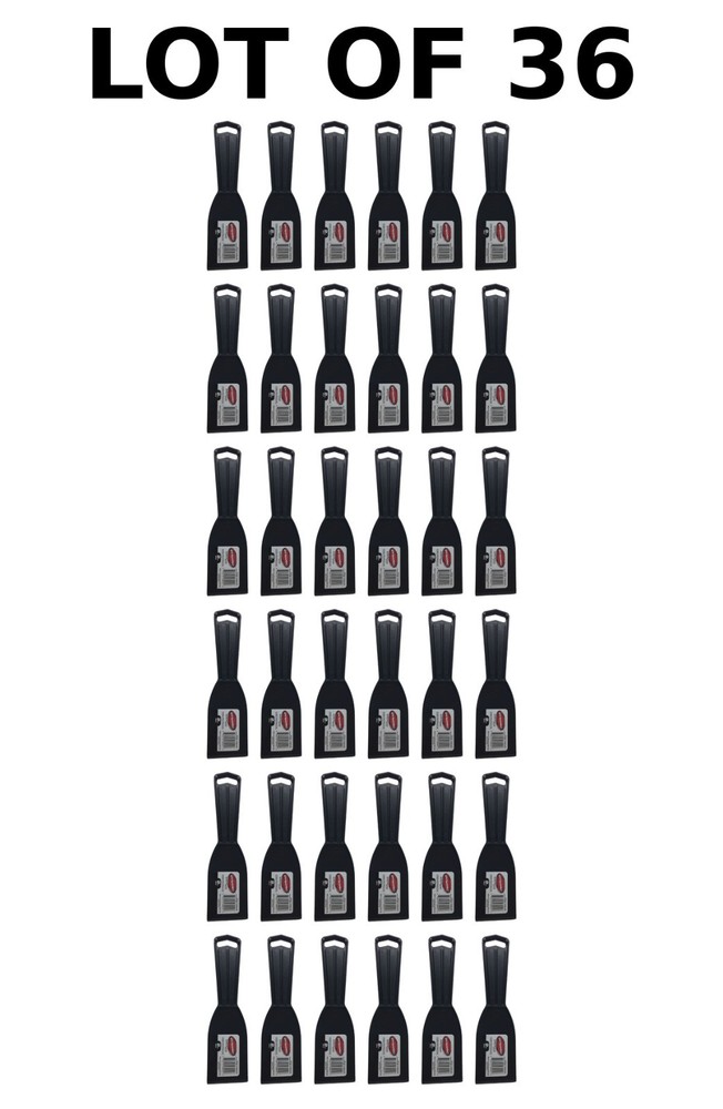 Dinamic 36 pcs Putty Scraper 2" Width Flexible Plastic Putty Knife Black 03045