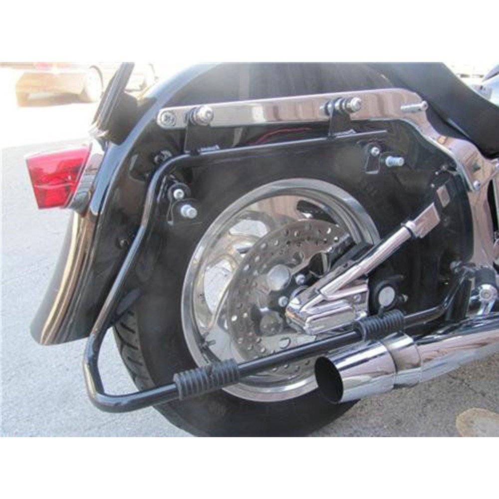 For Harley Softail Fat Boy New Hard Saddle Bags Saddlebag W/ Conversion Brackets