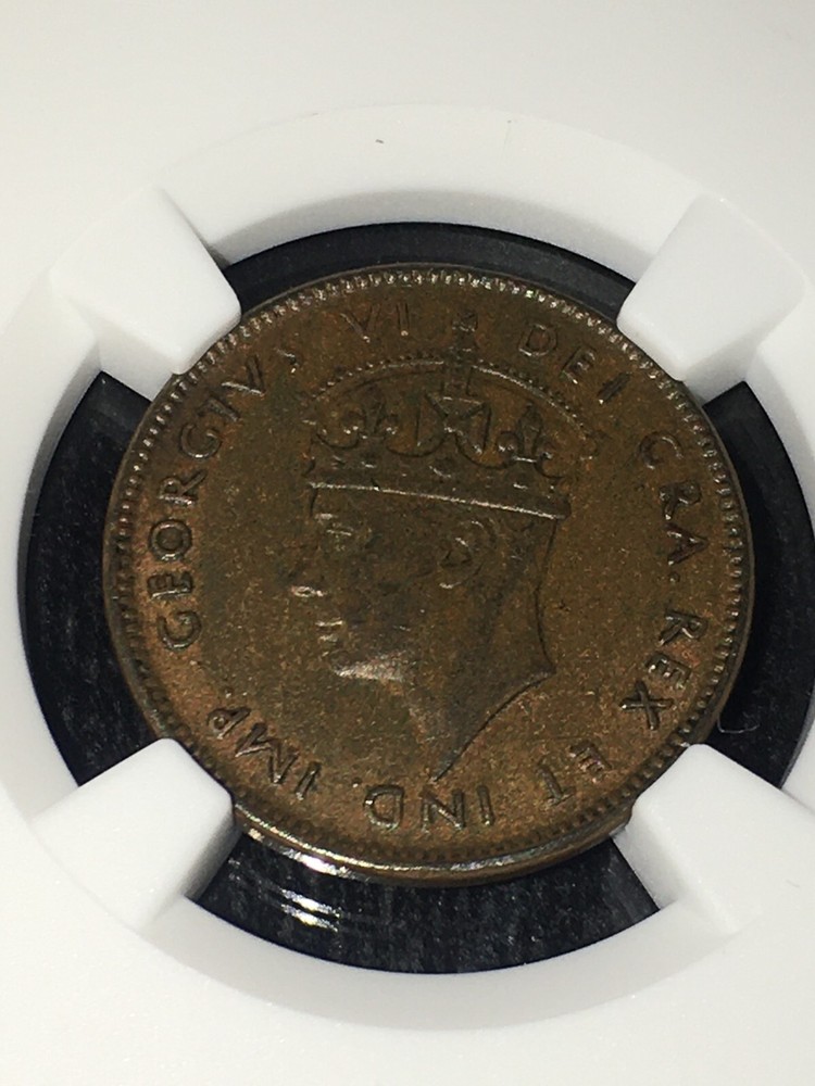 1944C NGC Graded Newfoundland One Cent **AU-55** #005