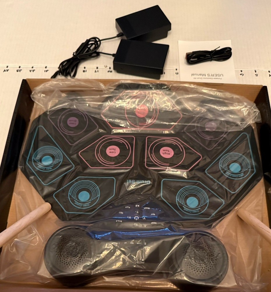 Electronic Portable Roll Up MIDI Practice Drum Pad