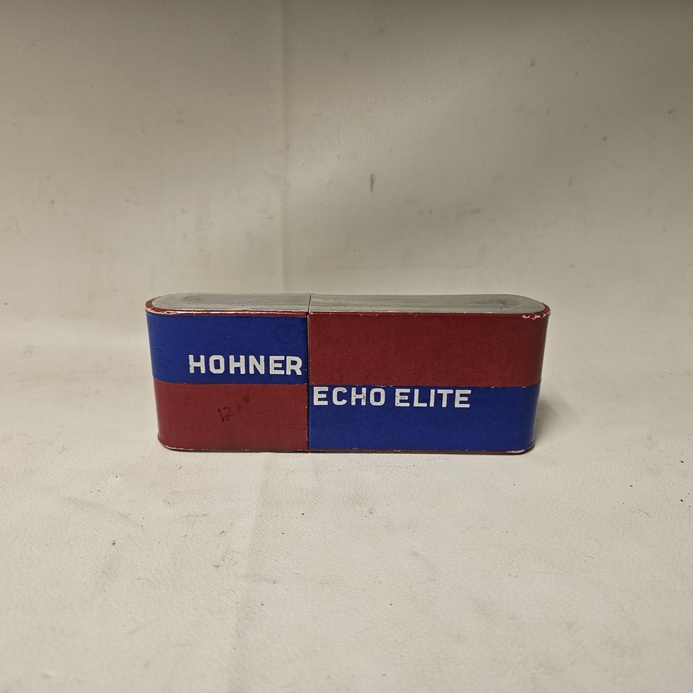 HOHNER ECHO ELITE ART DECO RED / SILVER  HARMONICA  W/ BOX