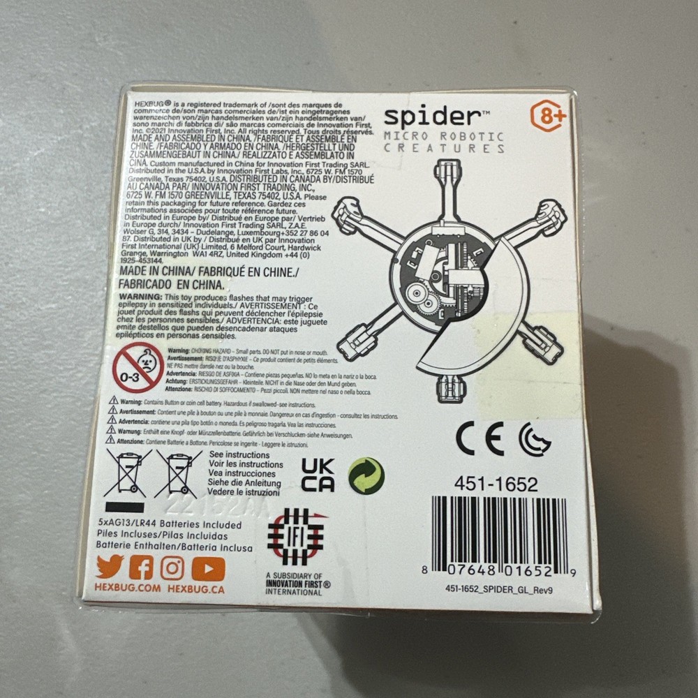 HEX BUG BLUE SPIDER ROBOTIC CREATURE REMOTE CONTROL INCLUDED