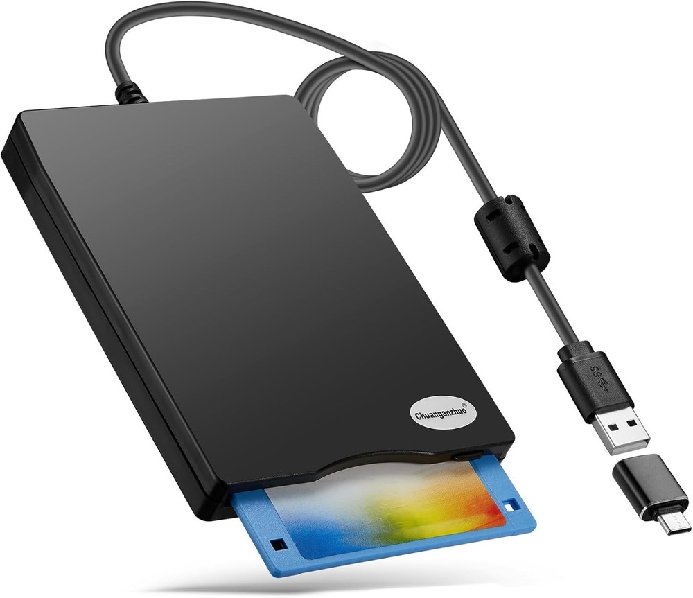 Floppy Disk Reader, 3.5 inch 1.44mb External USB Type A/C Floppy Disk Drive f...