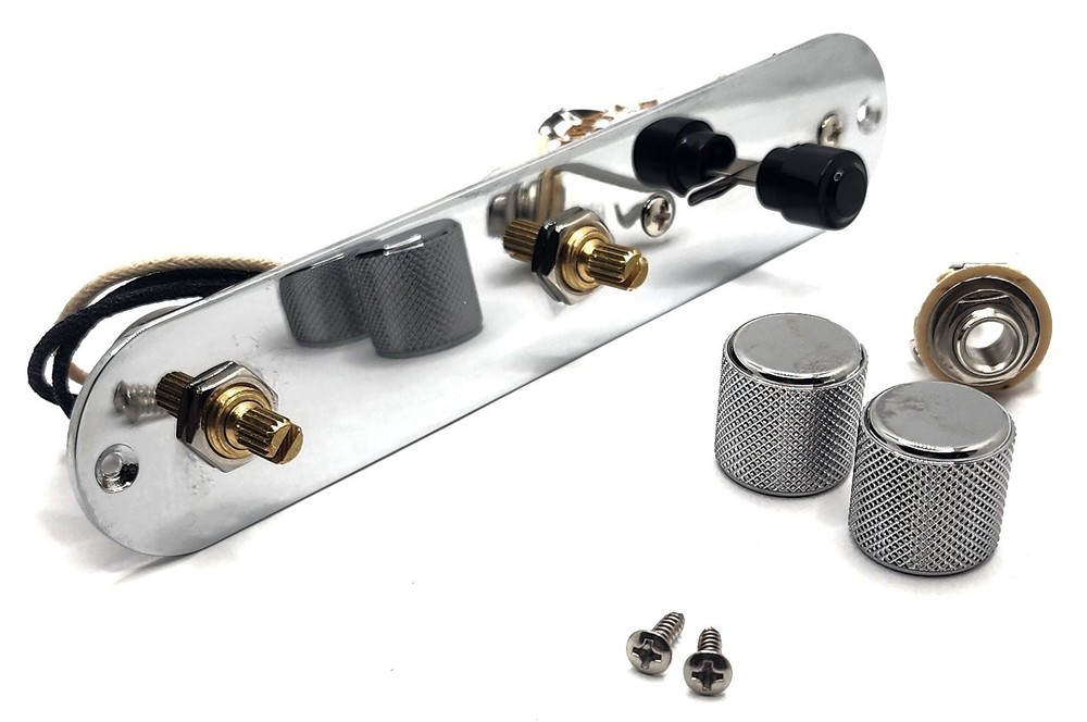 Squier Modders Replacement Telecaster Pre-Wired Loaded Chrome Control Plate