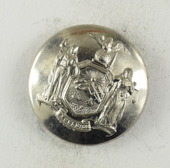 1890s New York State Seal Silverplate Uniform Button E13CT